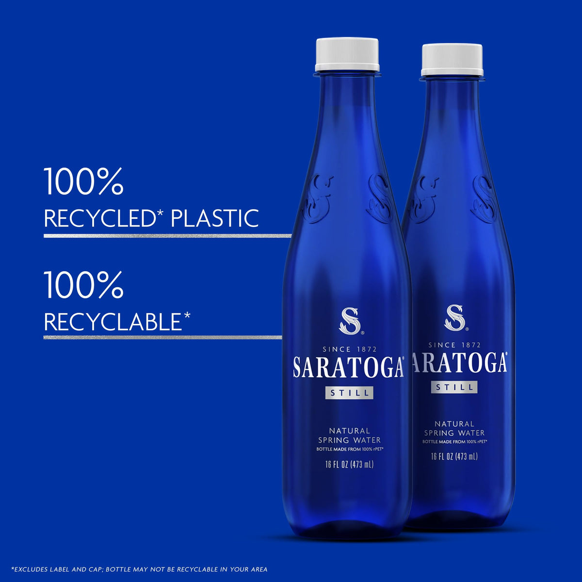 Saratoga eco-friendly bottle made from recycled PET