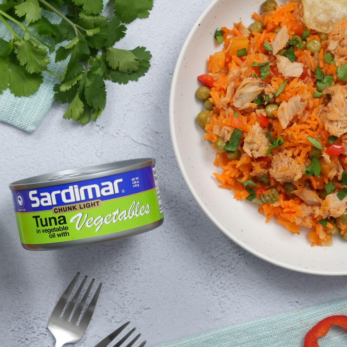 Sardimar Chunk Light Tuna open can ready to mix