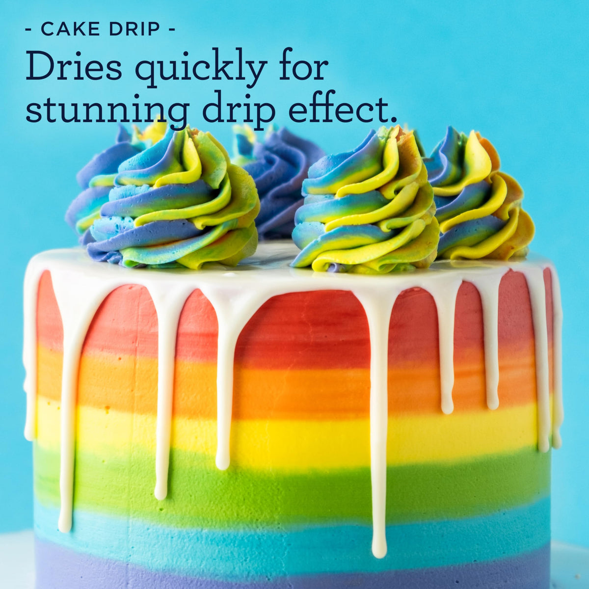Satin Ice Cake Drip Black on cupcakes adds vibrant color and shine.
