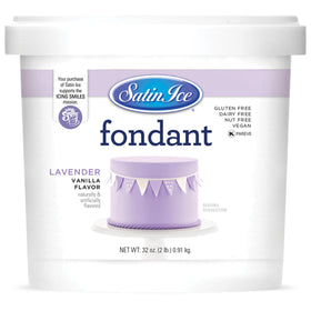 Satin Ice Lavender 2lb fondant for smooth cake coverage and rich flavor.