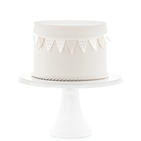 Satin Ice Fondant White decorative toppers shape for celebrations.