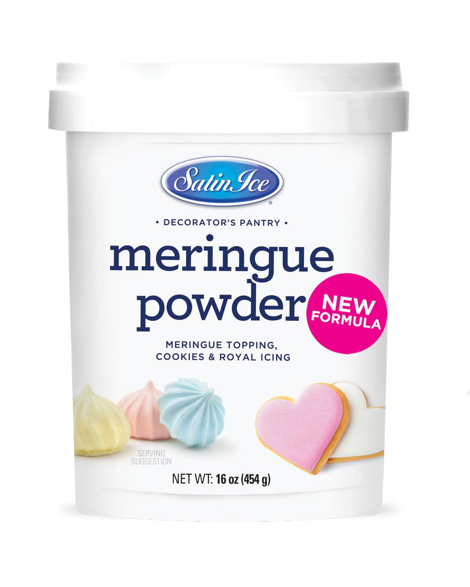 Satin Ice Meringue Powder texture close-up for smooth icing