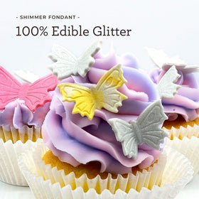 Satin Ice Silver Shimmer fondant paneled on cake for clean finish