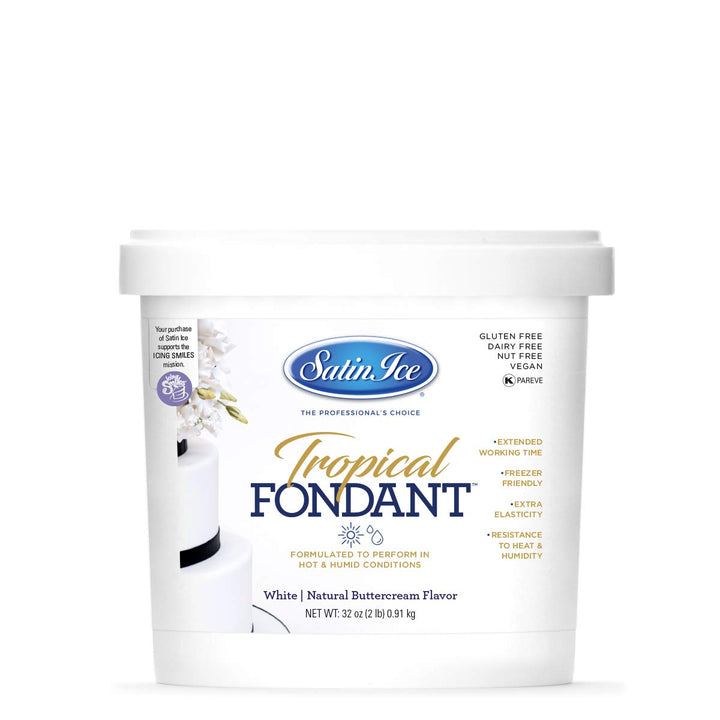 Satin Ice Tropical Fondant 2lb packaging shown for easy decorating prep