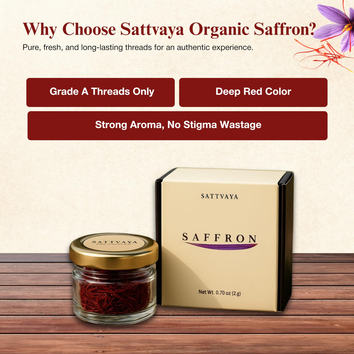 Sattvaya saffron dessert garnish adding vibrant color to dessert.