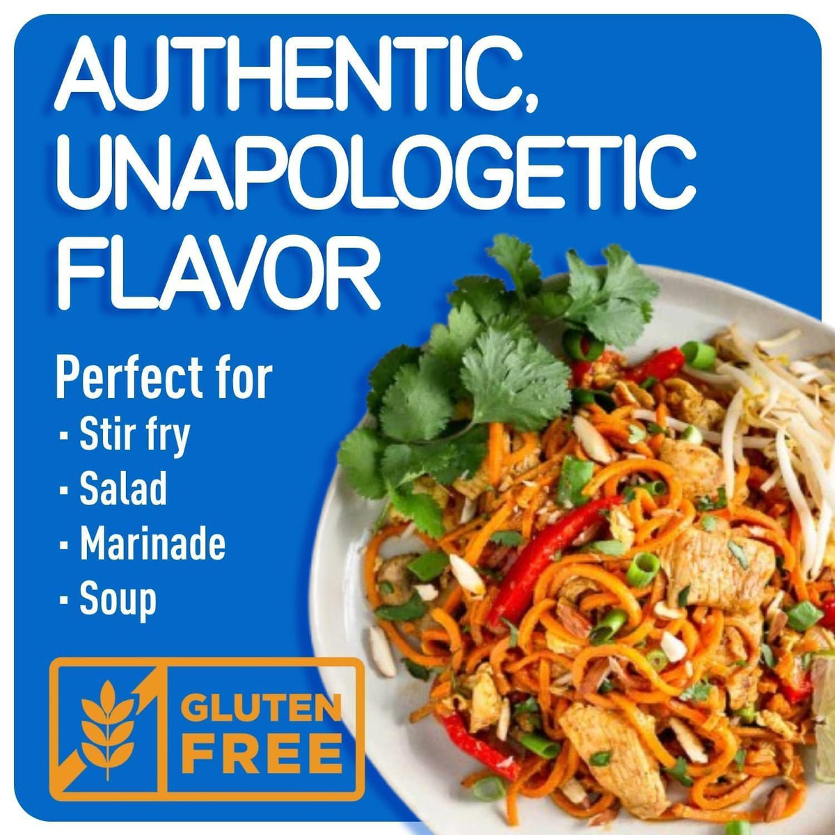 Sauce Grandmaster amber liquid ready to enhance stir-fries and bowls.
