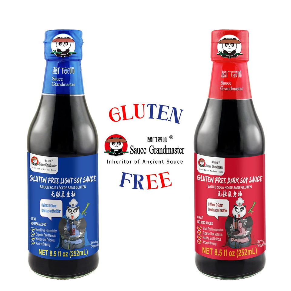 Sauce Grandmaster double brewed dark soy sauce bottle for rich braises and color.