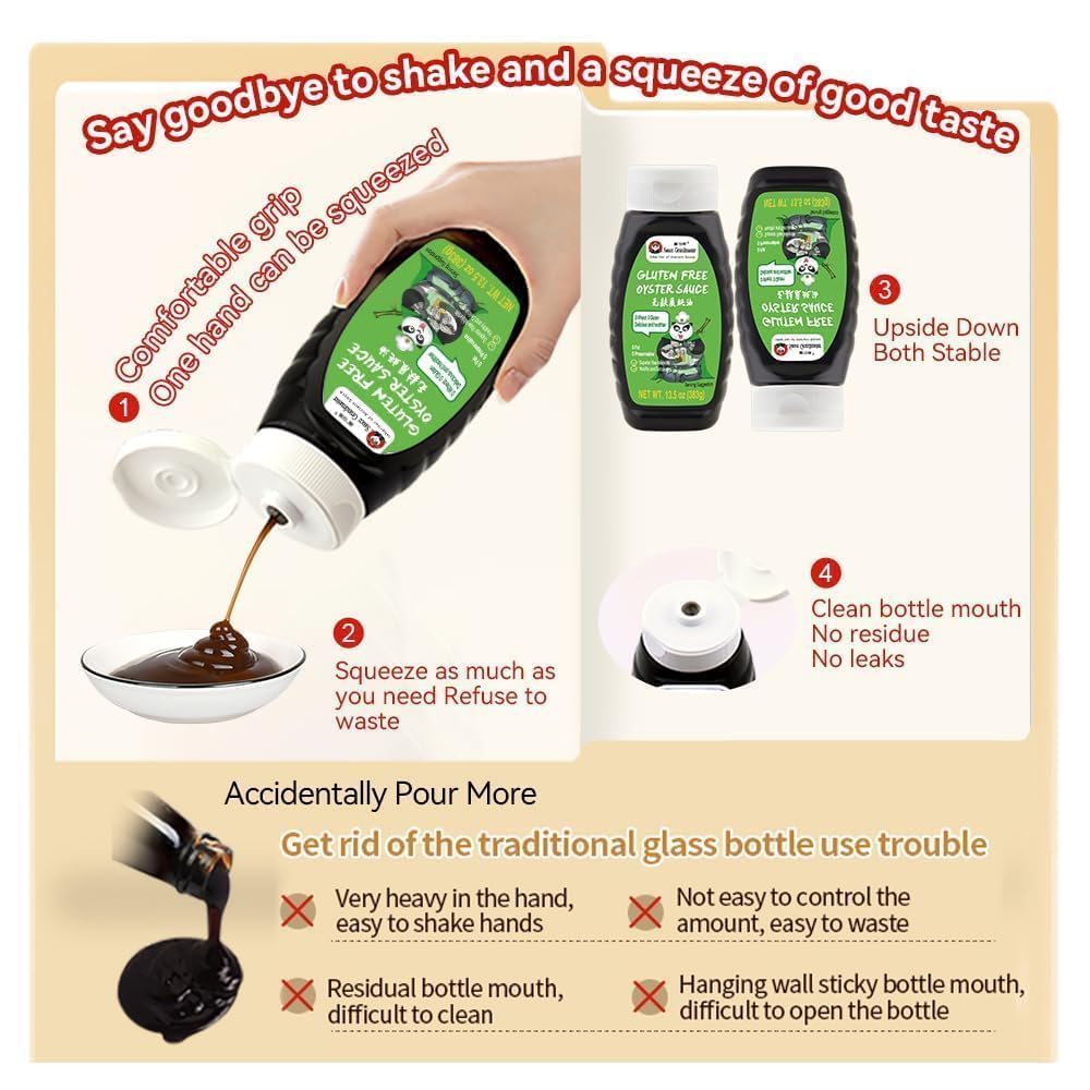Easy-squeeze bottle ensures controlled flow during cooking