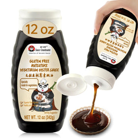 Sauce Grandmaster Matsutake Oyster Sauce bottle ready for easy vegan stir-fry