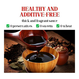 Stir-fry sizzling with Sauce Grandmaster dark soy sauce.