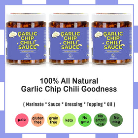 SAUCE UP NYC crunchy garlic chips close-up highlighting texture that adds snap to dishes.