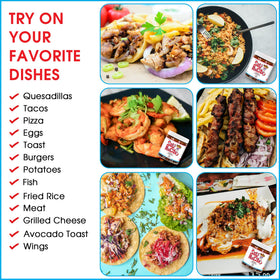 SAUCE UP NYC bottle beside ingredients; clean, natural flavor booster for keto and vegan meals.