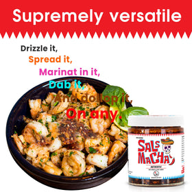 SAUCE UP NYC pasta with salsa macha; elevates dish with roasted-nut crunch.
