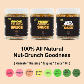 SAUCE UP NYC Peanut Crunch Sauce ingredients bowl highlights roasted peanuts and aromatics