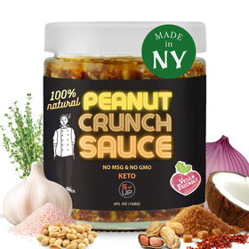 SAUCE UP NYC Peanut Crunch Sauce jar front showing bold texture for noodles