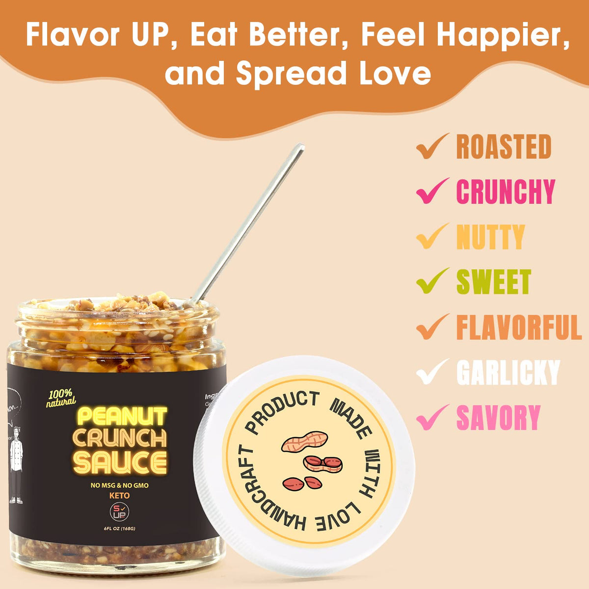 SAUCE UP NYC Peanut Crunch Sauce dip with vegetables showcases versatility