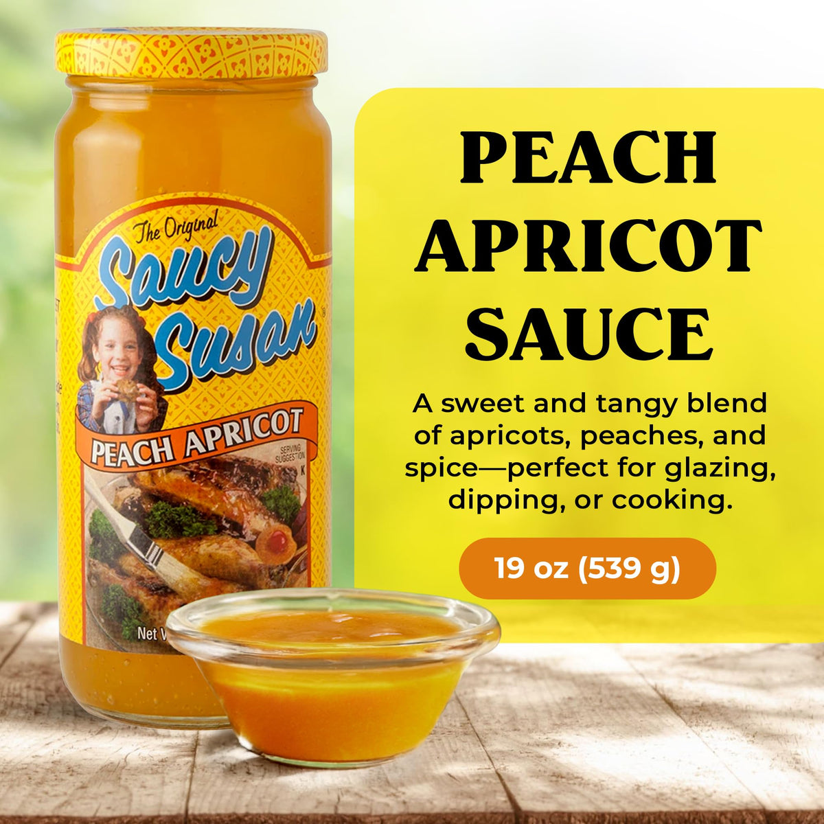 Saucy Susan Peach Apricot Original glaze on chicken for a glossy finish