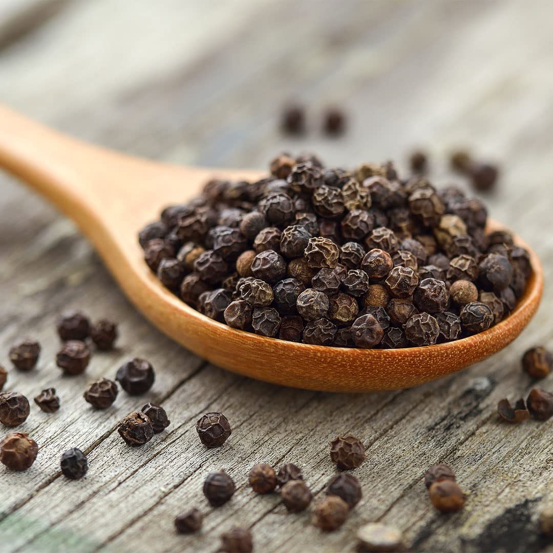 Sauer's peppercorns ready for the grinder deliver fresh, robust aroma.