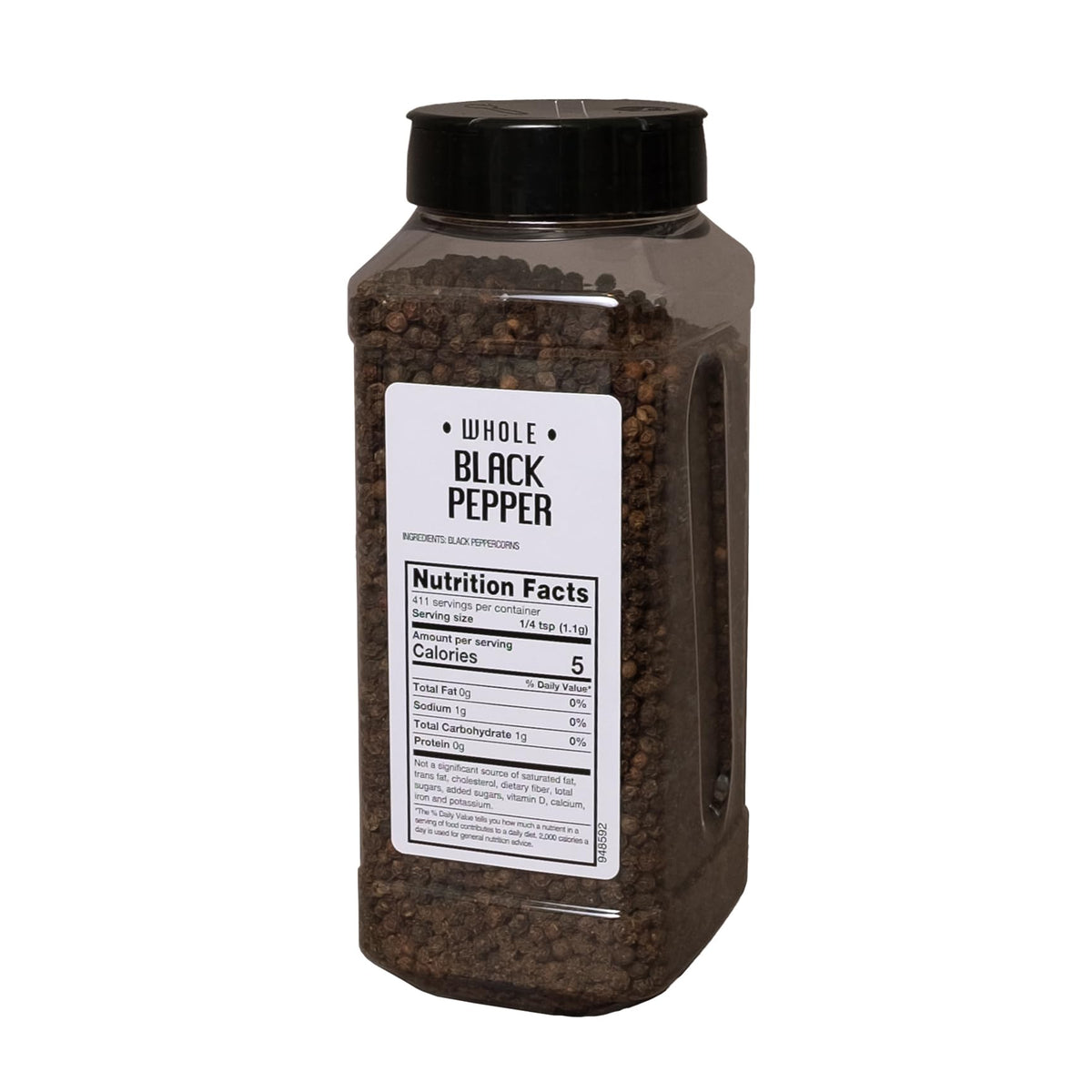 Sauer's Whole Black Pepper 1lb canister for busy kitchens and tastier dishes.