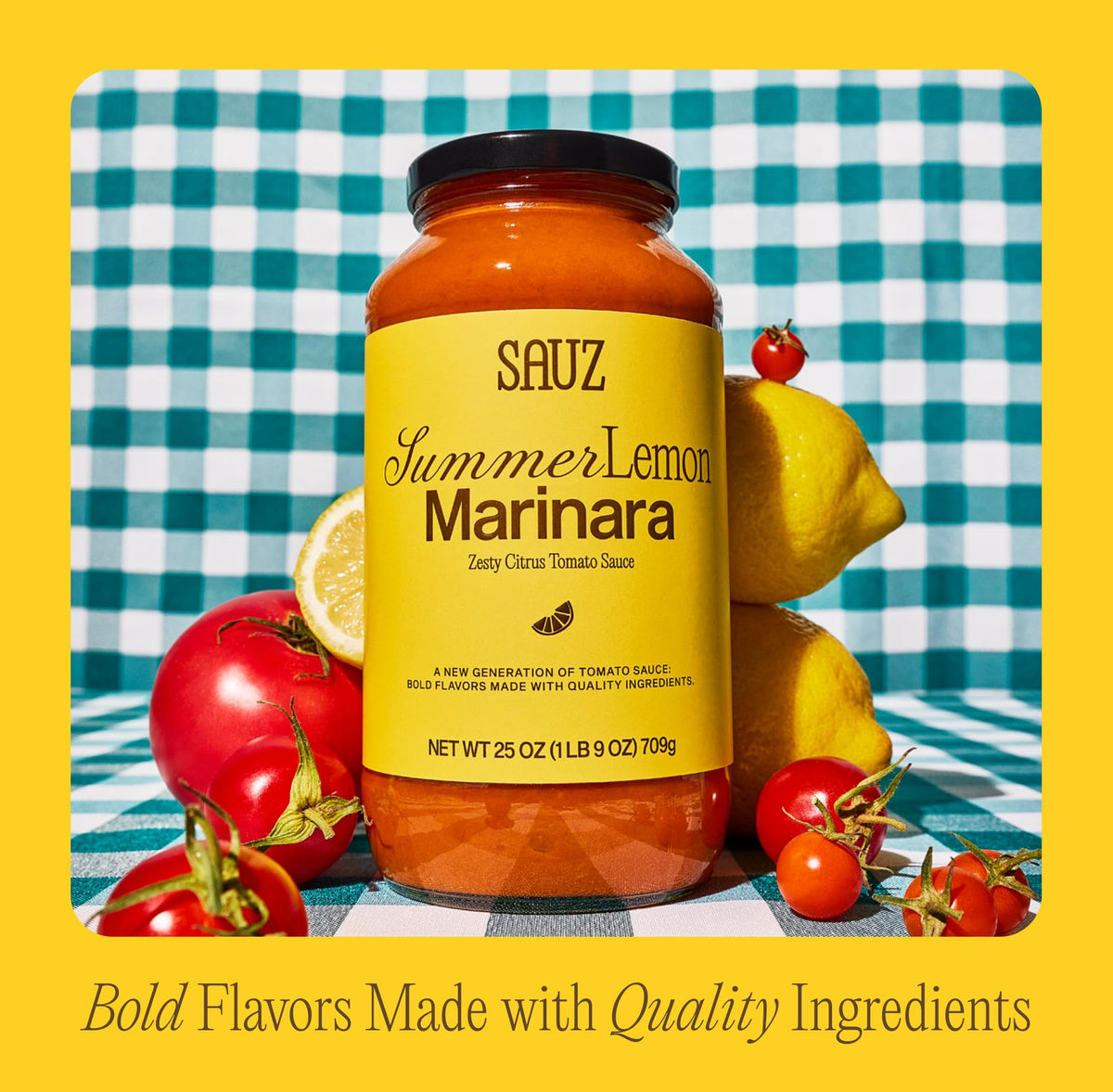 Sauz Summer Lemon Marinara Sauce as a dip for crusty bread.