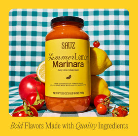 Sauz Summer Lemon Marinara Sauce as a dip for crusty bread.