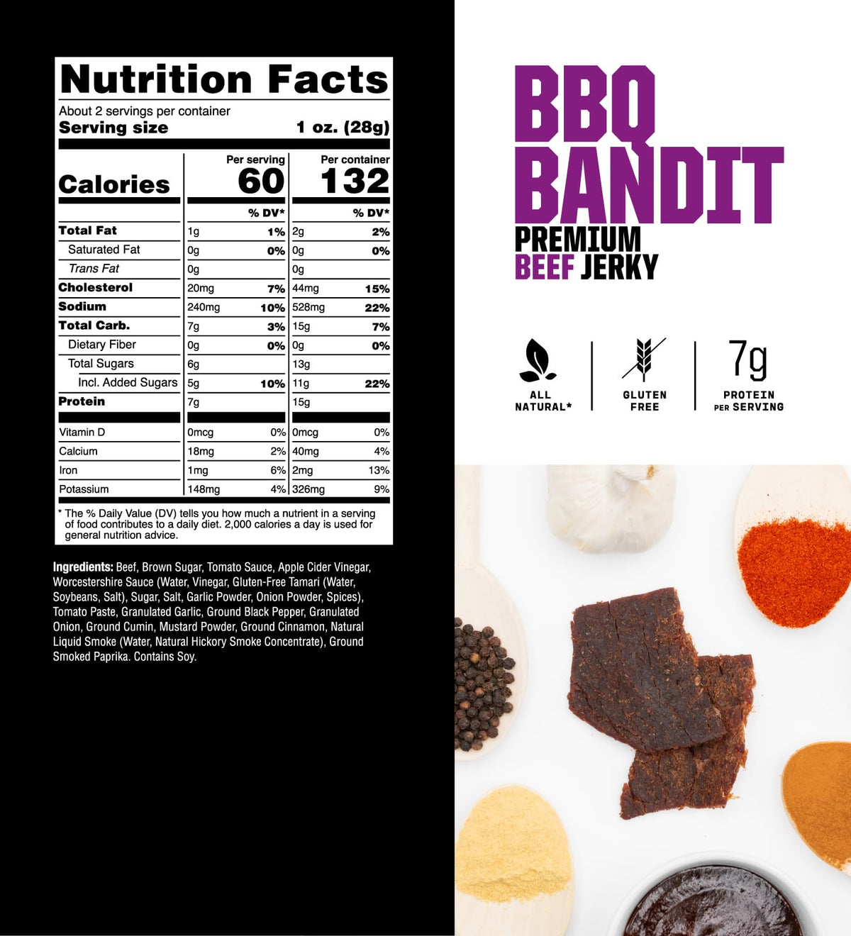 Savage Jerky Co BBQ Bandit beef jerky bag for outdoor snacking