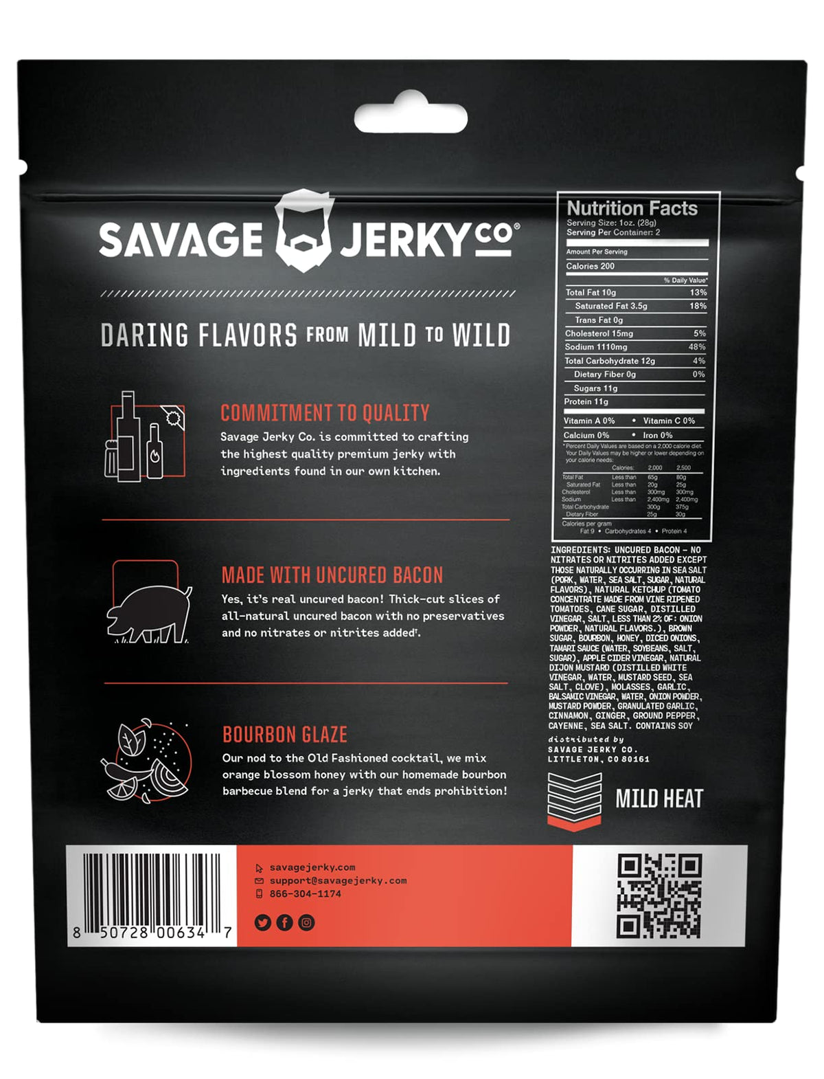 Savage Jerky Co. on-the-go snack pack ideal for lunches and hikes.