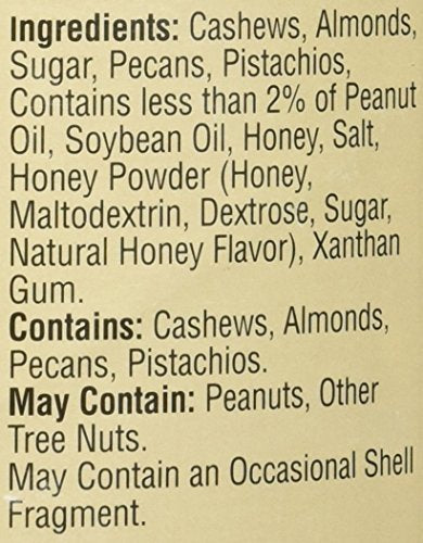 Savanna Orchards honey roasted nut mix pistachios, glossy coating, great protein-rich crunch for a quick bite.