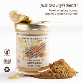 Savannah Bee cinnamon whipped honey jar with warm spice aroma