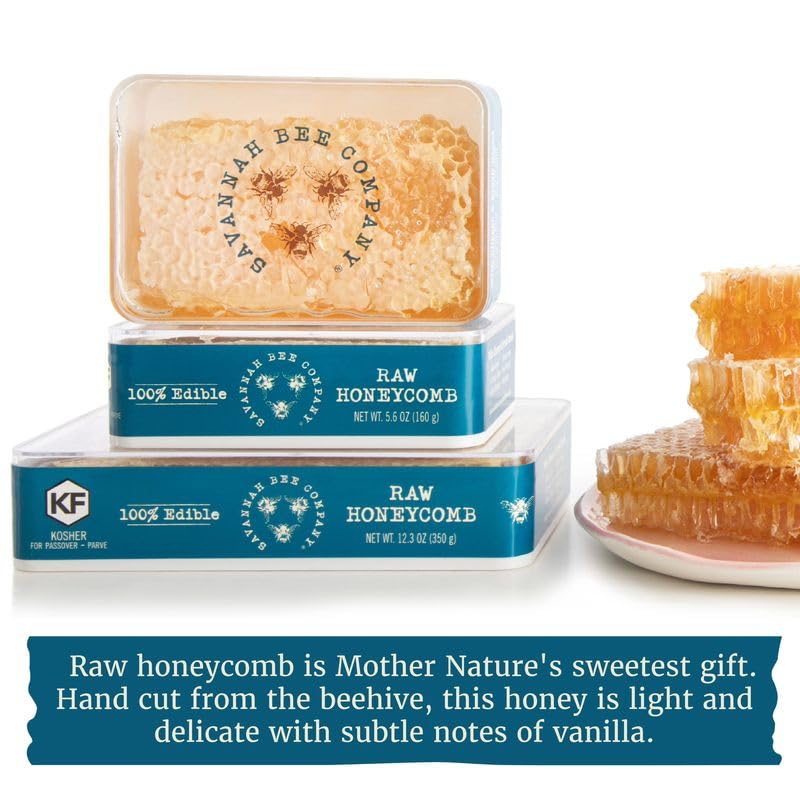 Savannah Bee Company Acacia honeycomb with fruits adds natural sweetness.