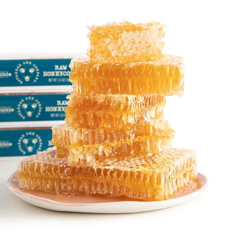 Savannah Bee Company Acacia honeycomb raw slice ready to eat.