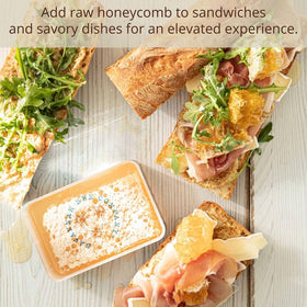 Savannah Bee Company Acacia honeycomb on toast for a rich breakfast.