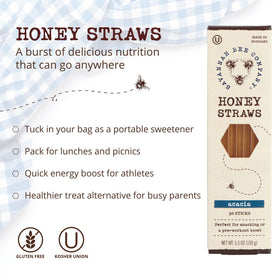 Savannah Bee Company Honey Straws no artificial colors or additives.