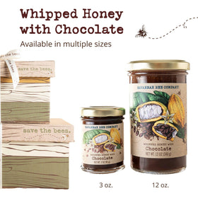 Savannah Bee Company whipped honey chocolate dessert drizzle, rich finish for desserts.