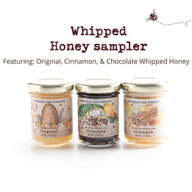 Pouring Savannah Bee whipped honey into a teaspoon for tasting