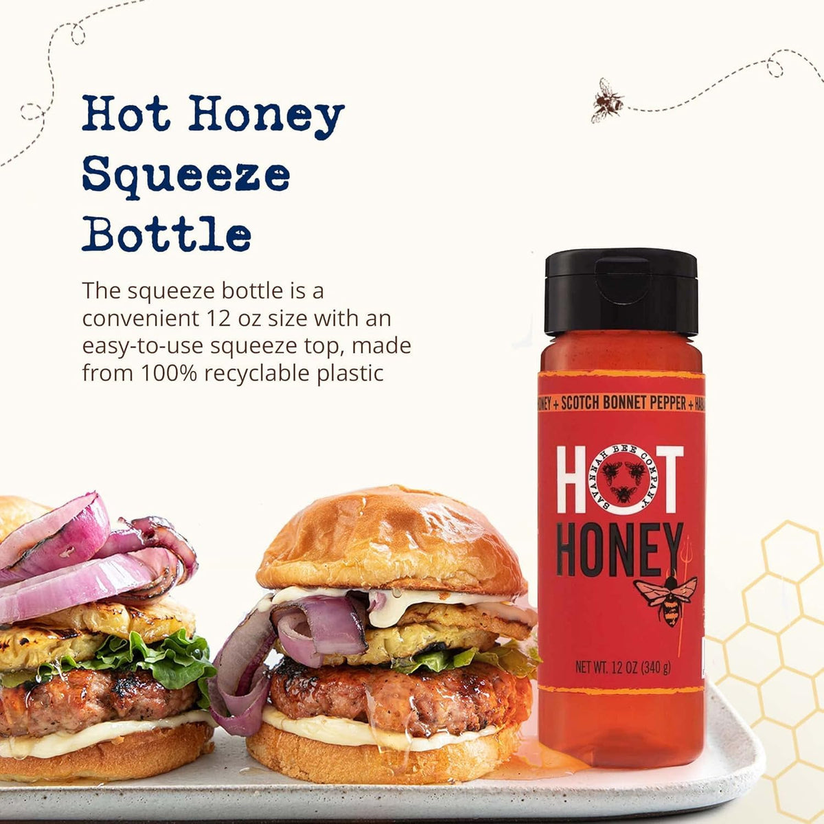 Savannah Bee hot honey award badge from 2022 Flavor of Georgia recognition.