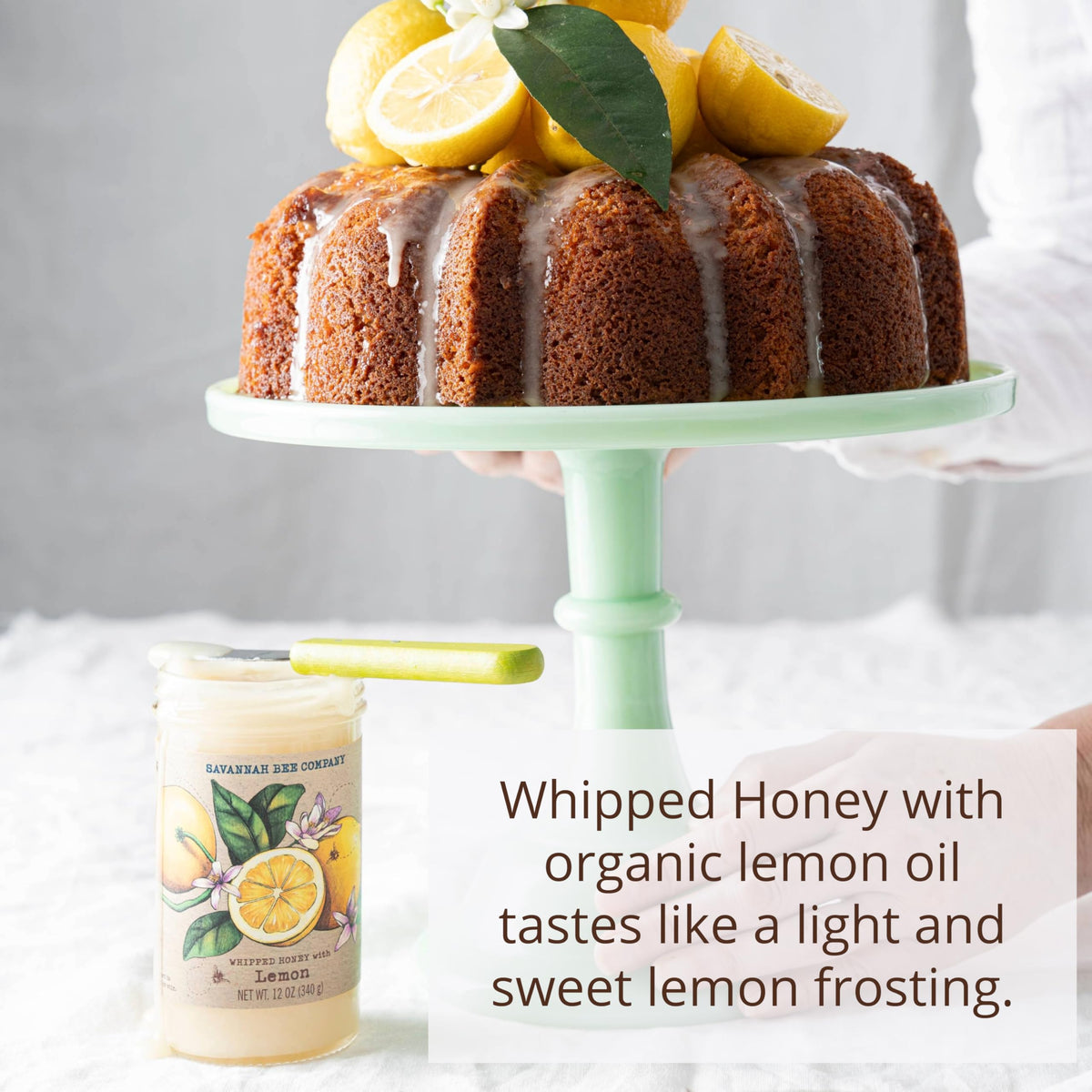 Savannah Bee whipped honey lemon closeup airy whip with bright lemon zest