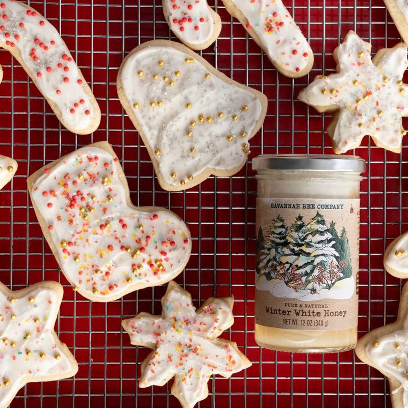 Savannah Bee Winter White Honey drizzle on toast demonstrates versatile breakfast use.