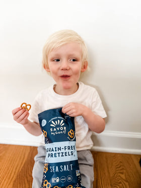 Savor by Suzie plant-based pretzels promote keto-friendly snack options.