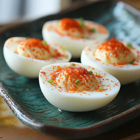 Creamy sauce with cayenne note enhances depth without masking base ingredients.