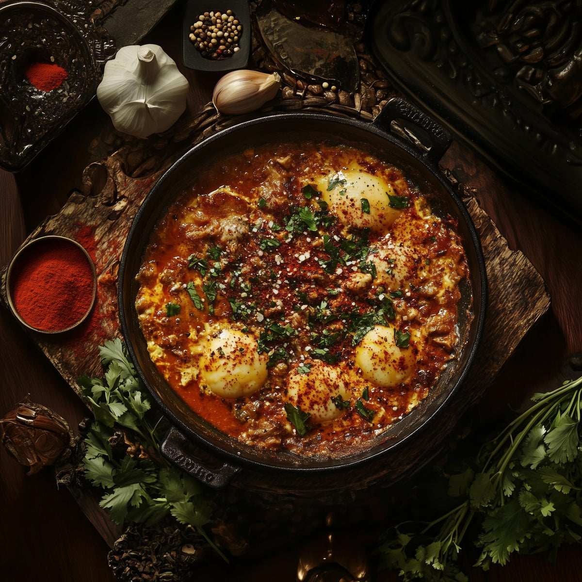 A pinch of cayenne being sprinkled over a sizzling pan for dramatic flavor.