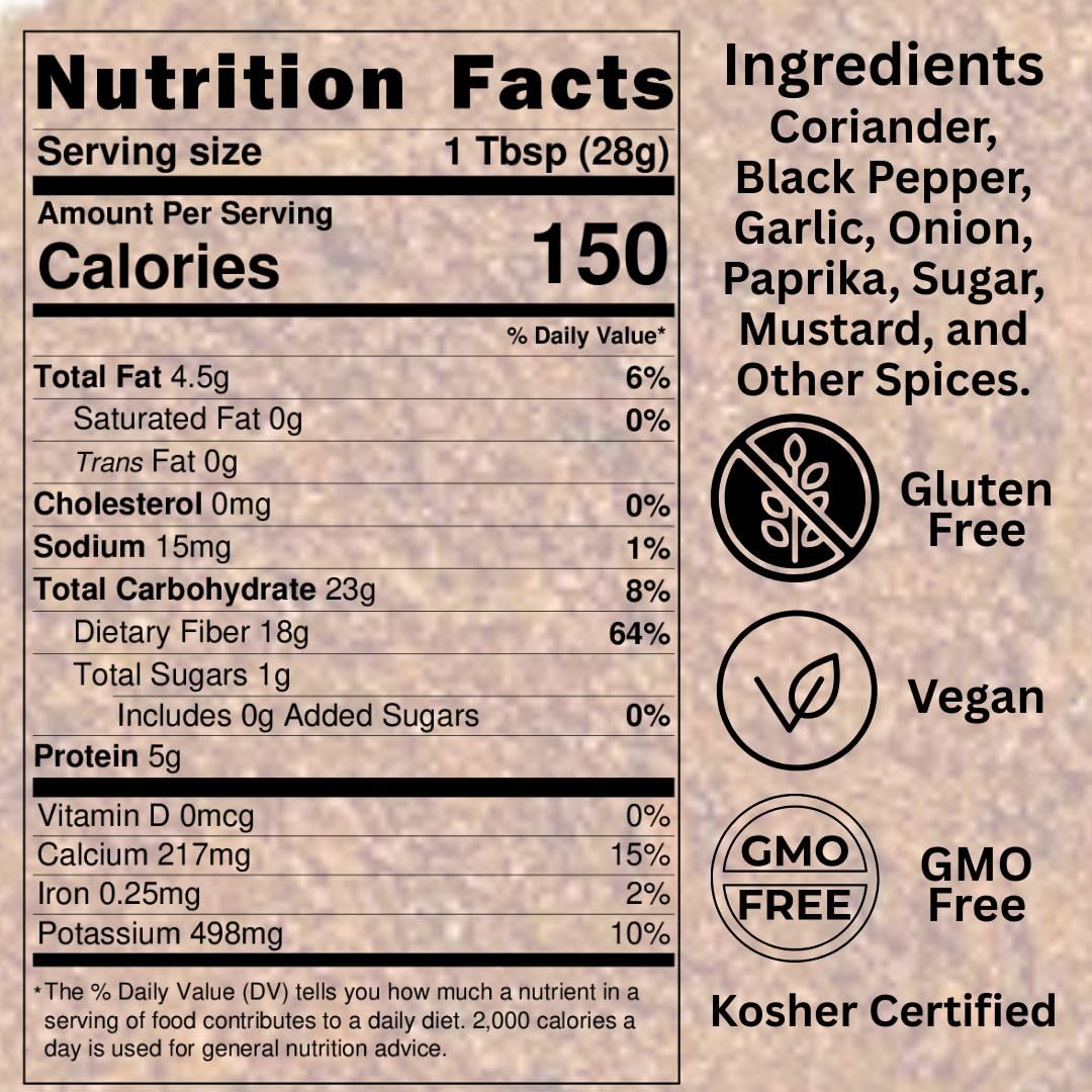 SavorSatch Pastrami Rub label shows kosher, non-GMO, gluten-free features