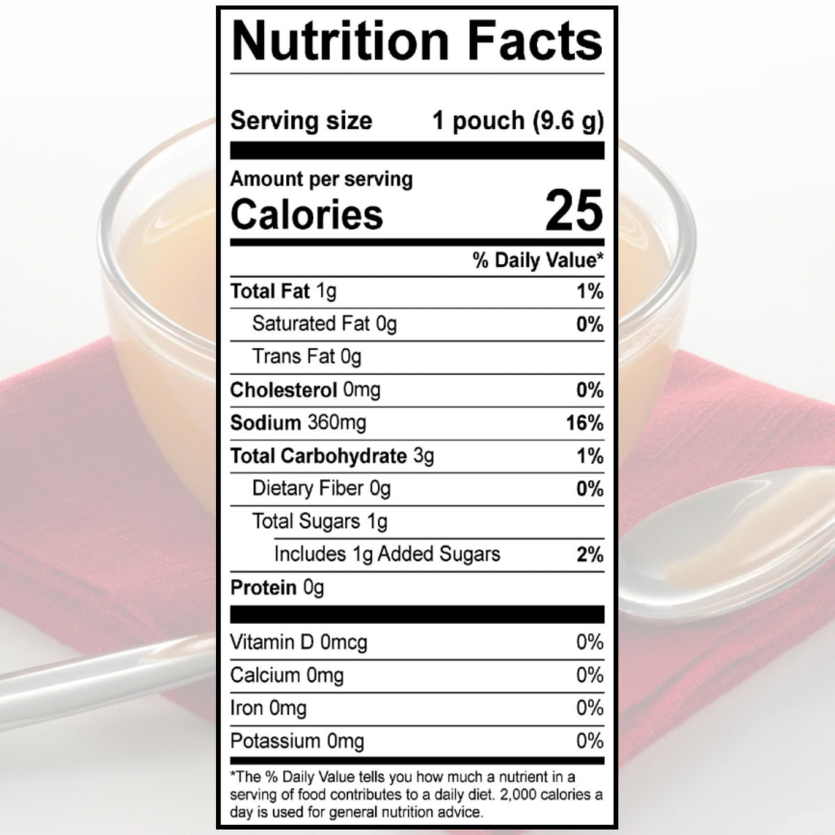 15-pack Savory Choice display of broth packets.
