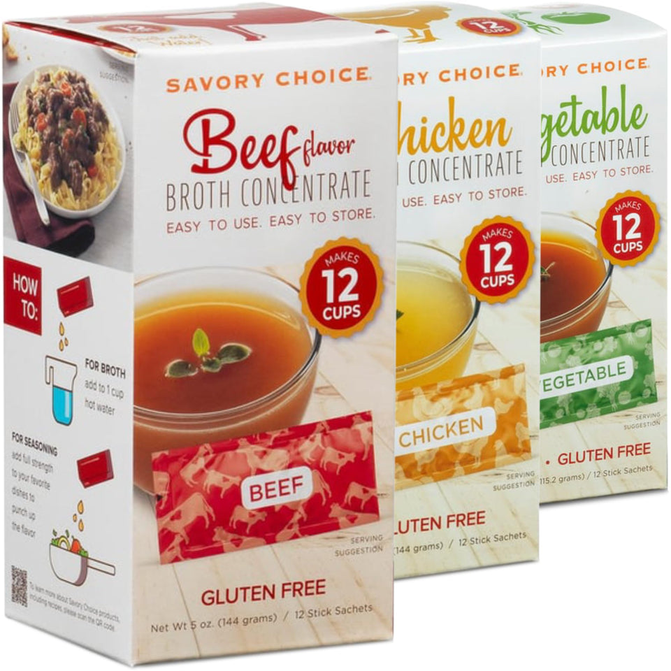 SAVORY CHOICE beef broth packet for rich soups and stews