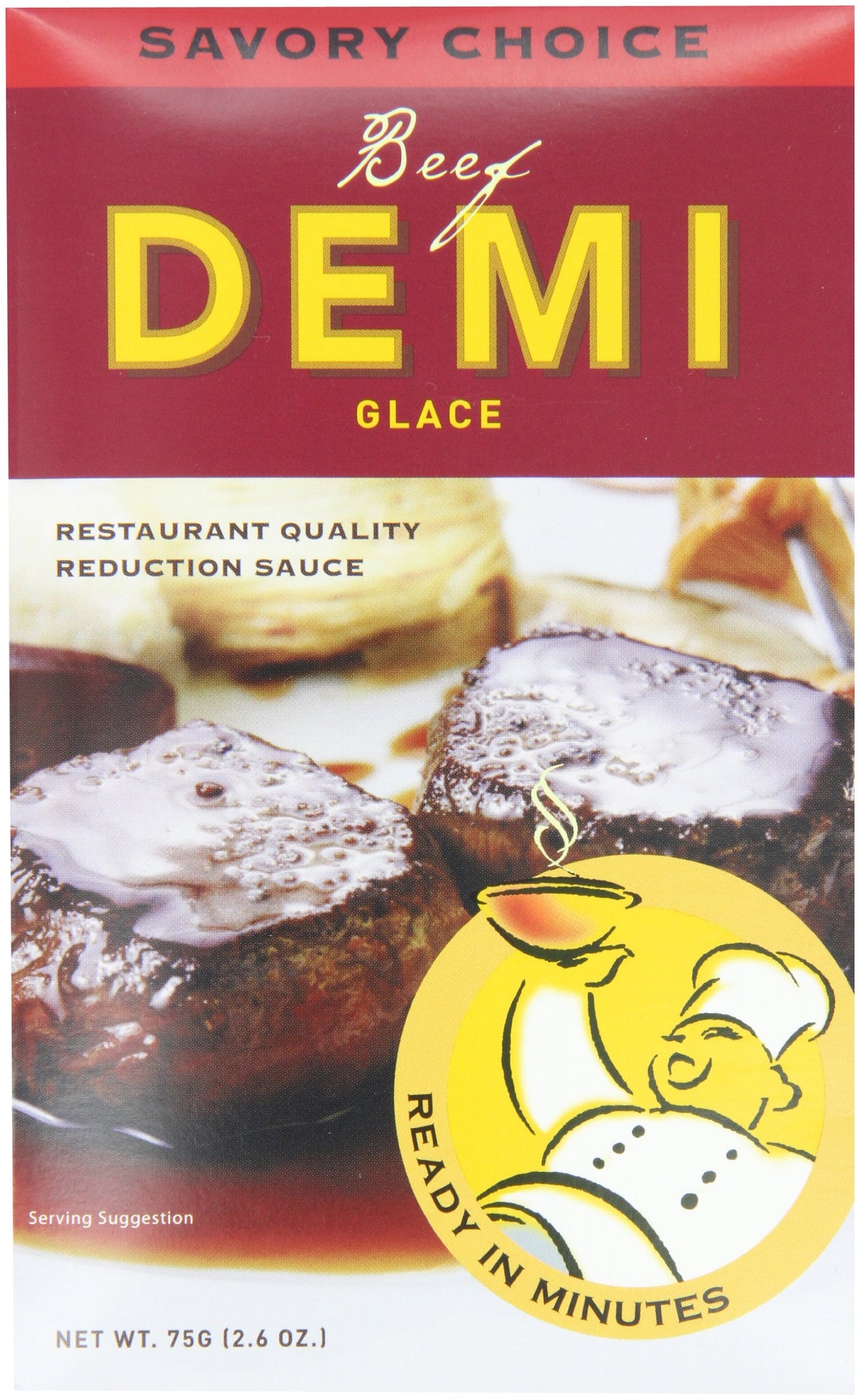 Savory Choice Beef Demi Glace six-pack bottle enhances steaks and gravies quickly