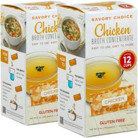 Savory Choice chicken broth concentrate packets ready for quick meals and on-the-go prep.
