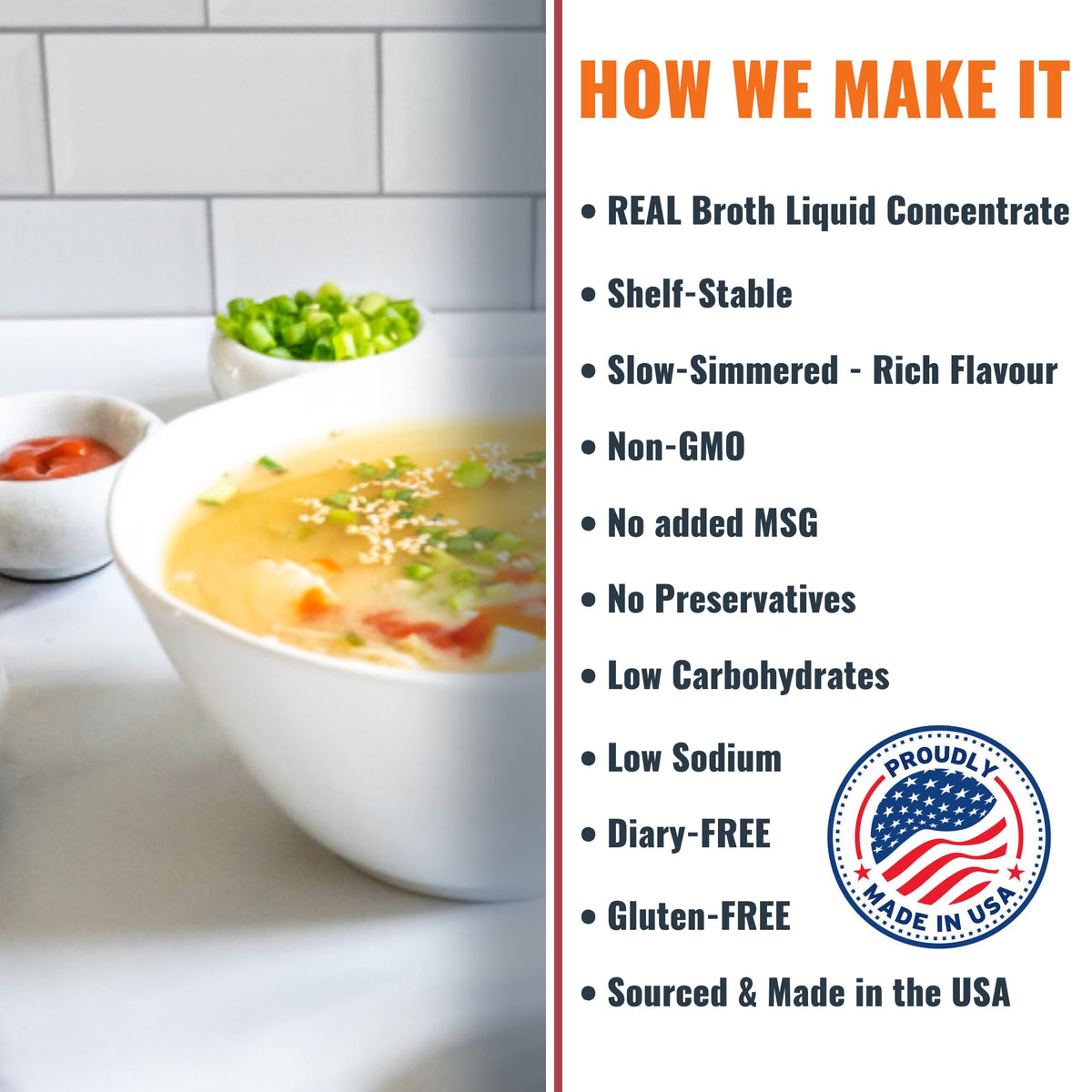 SAVORY CHOICE miso sauce concentrate dispensing, easy stir into hot water or pan.