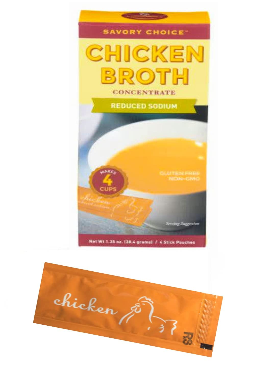 Savory Choice ready-to-use concentrate in a simmering pan with steam.