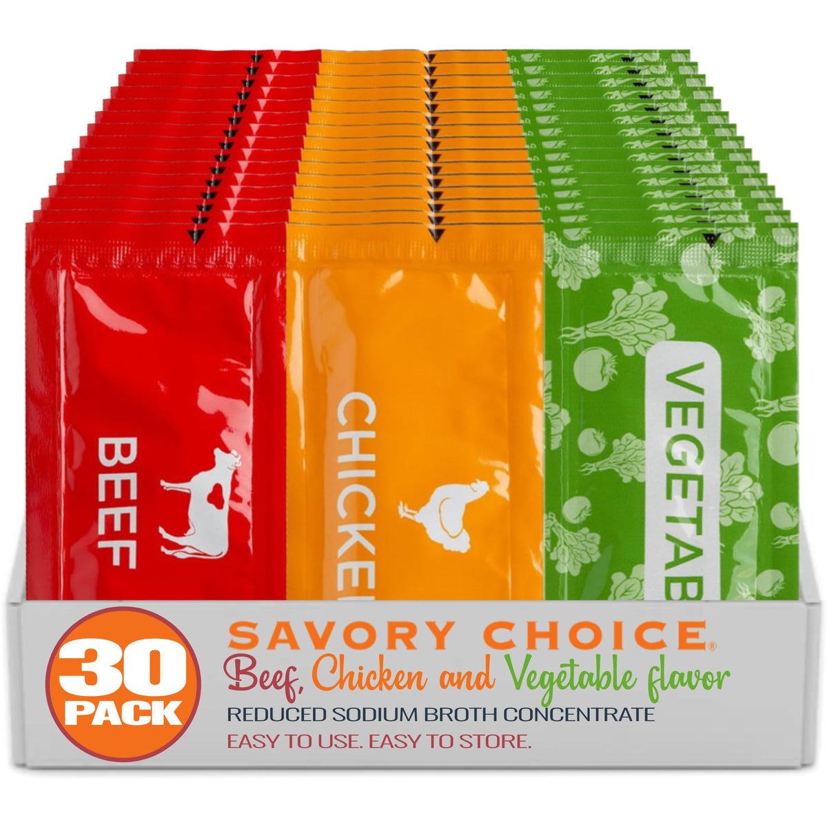 Savory Choice reduced-sodium-broth-packets for quick, flavorful meals.