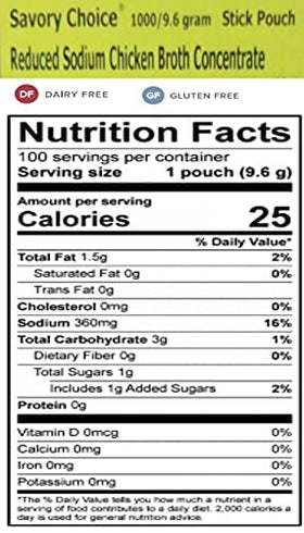 Savory Choice shelf-stable packets stored on a kitchen shelf.
